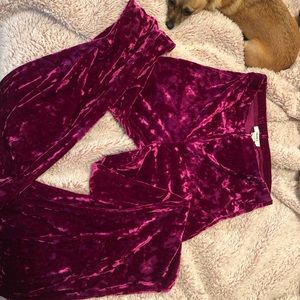 Velvet long pants